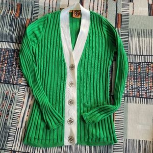 Tory Burch size XS Cotton Ribbed Cardigan